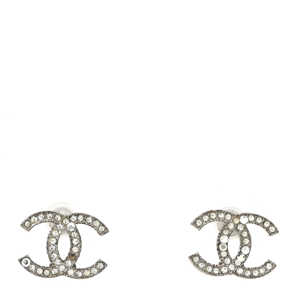 Crystal CC Earrings Silver