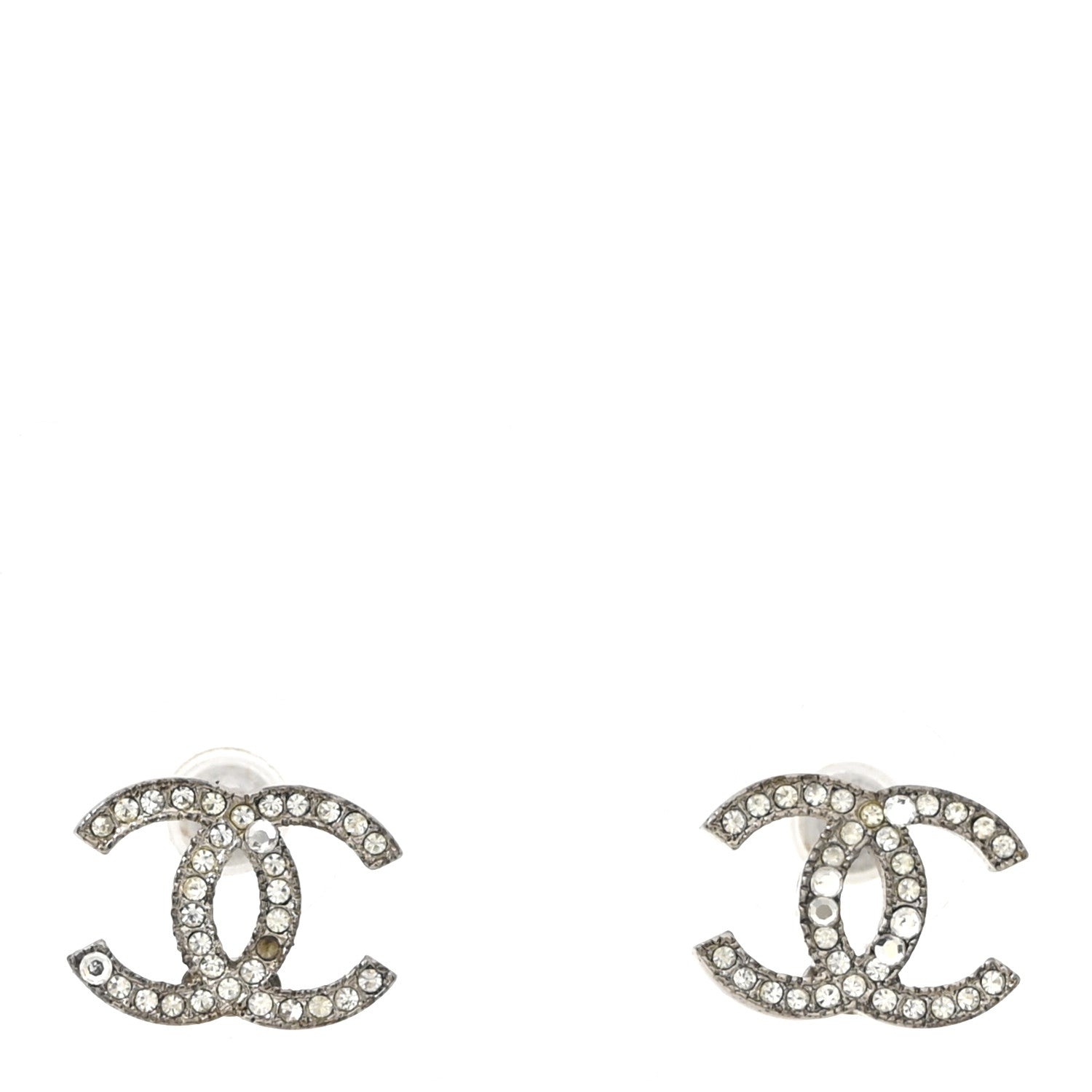 Crystal CC Earrings Silver