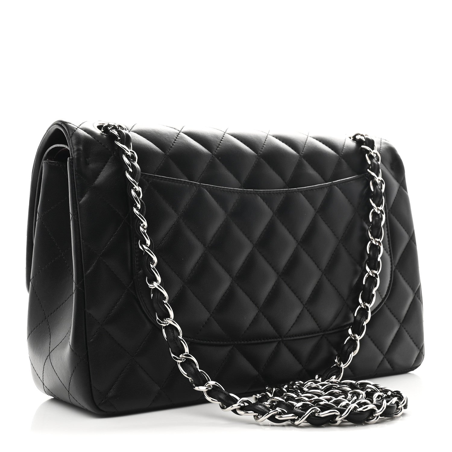 Chanel Lambskin Quilted Jumbo Double Flap Black