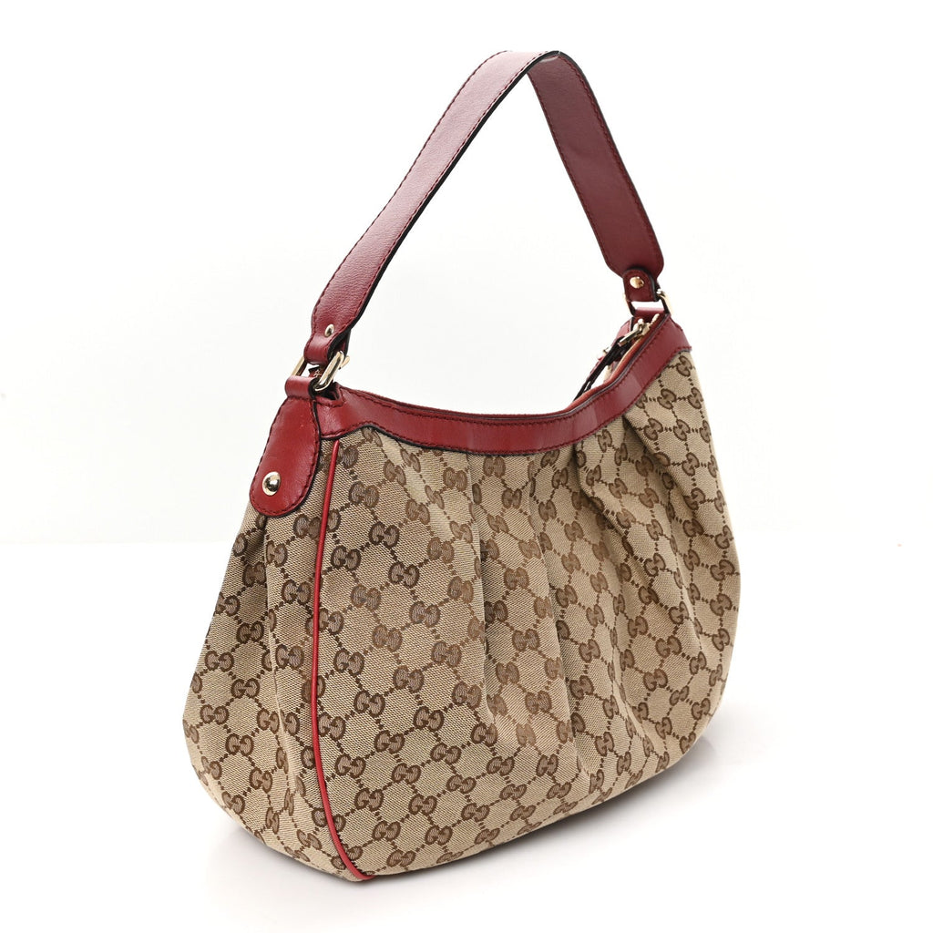 Gucci Monogram Medium Sukey Hobo Red