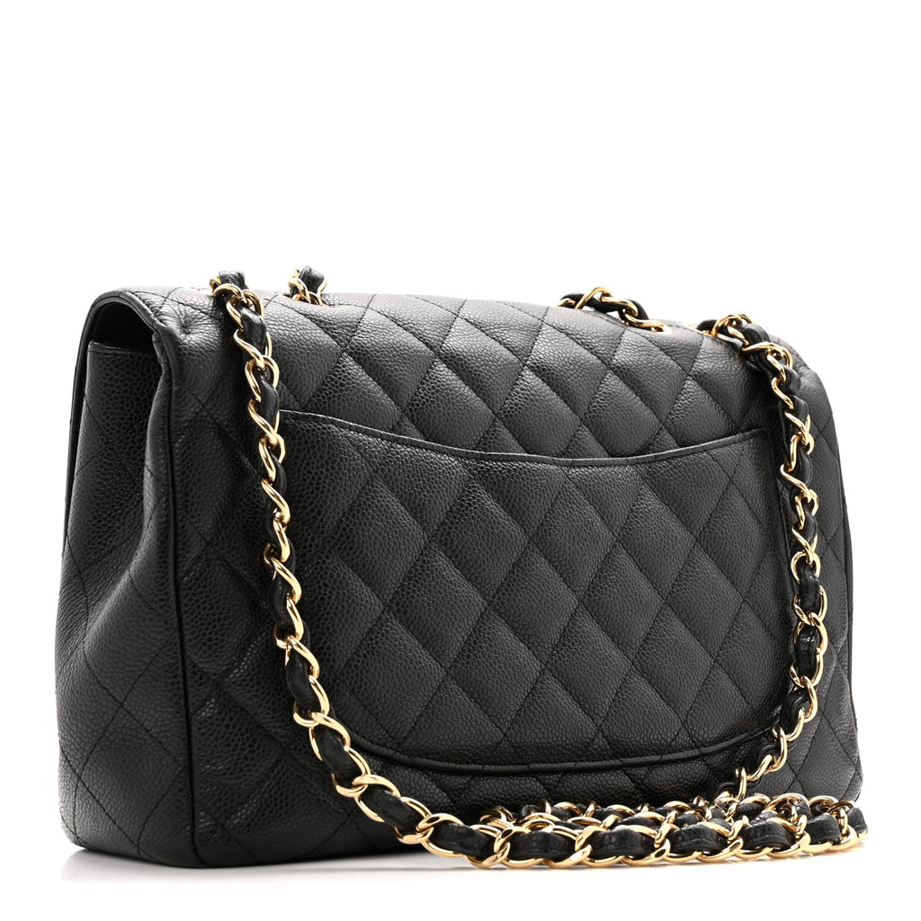 Chanel Caviar Quilted Jumbo Single Flap Black