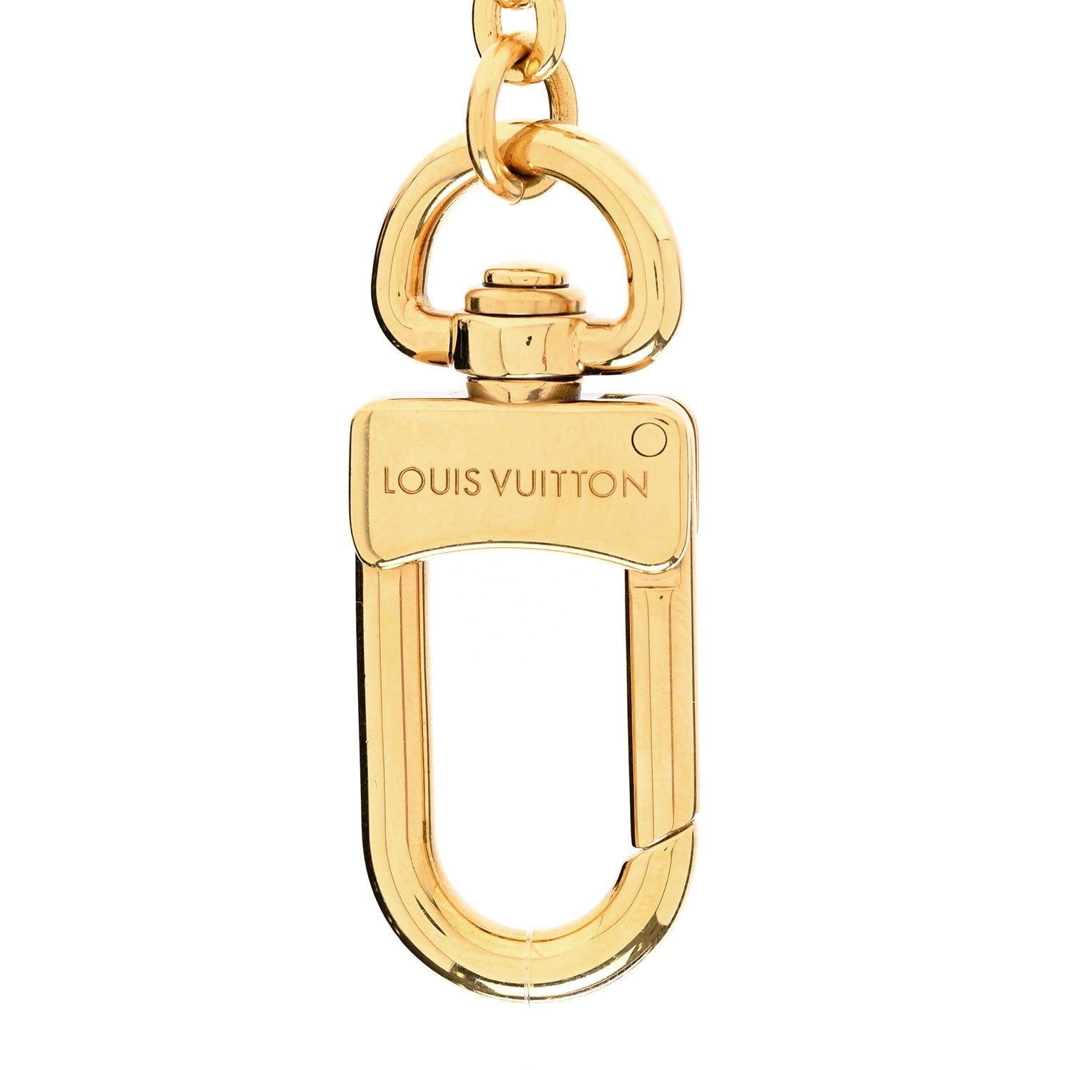 Louis Vuitton Brass Enamel Fleur De Monogram Bag Charm Chain Gold
