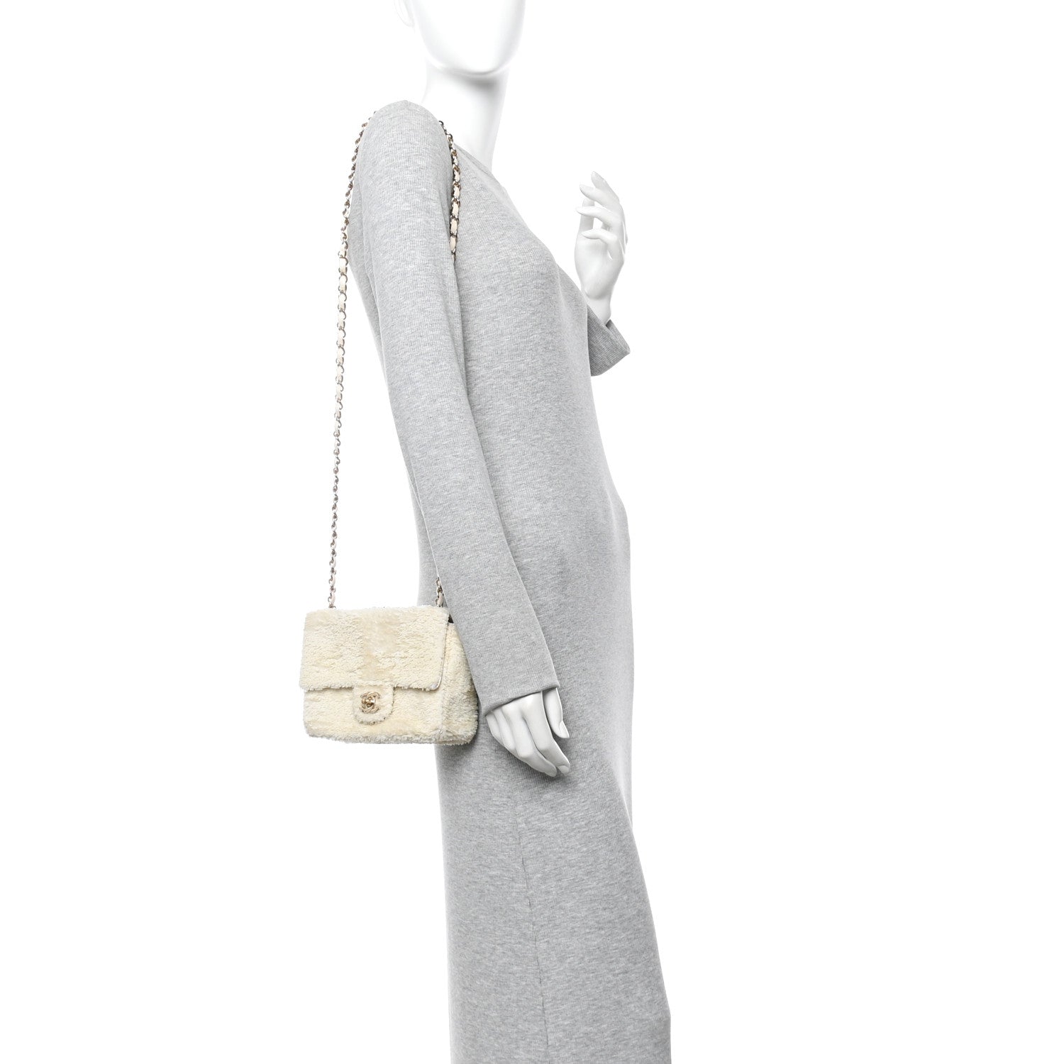 Chanel Sequin Small Single Flap White