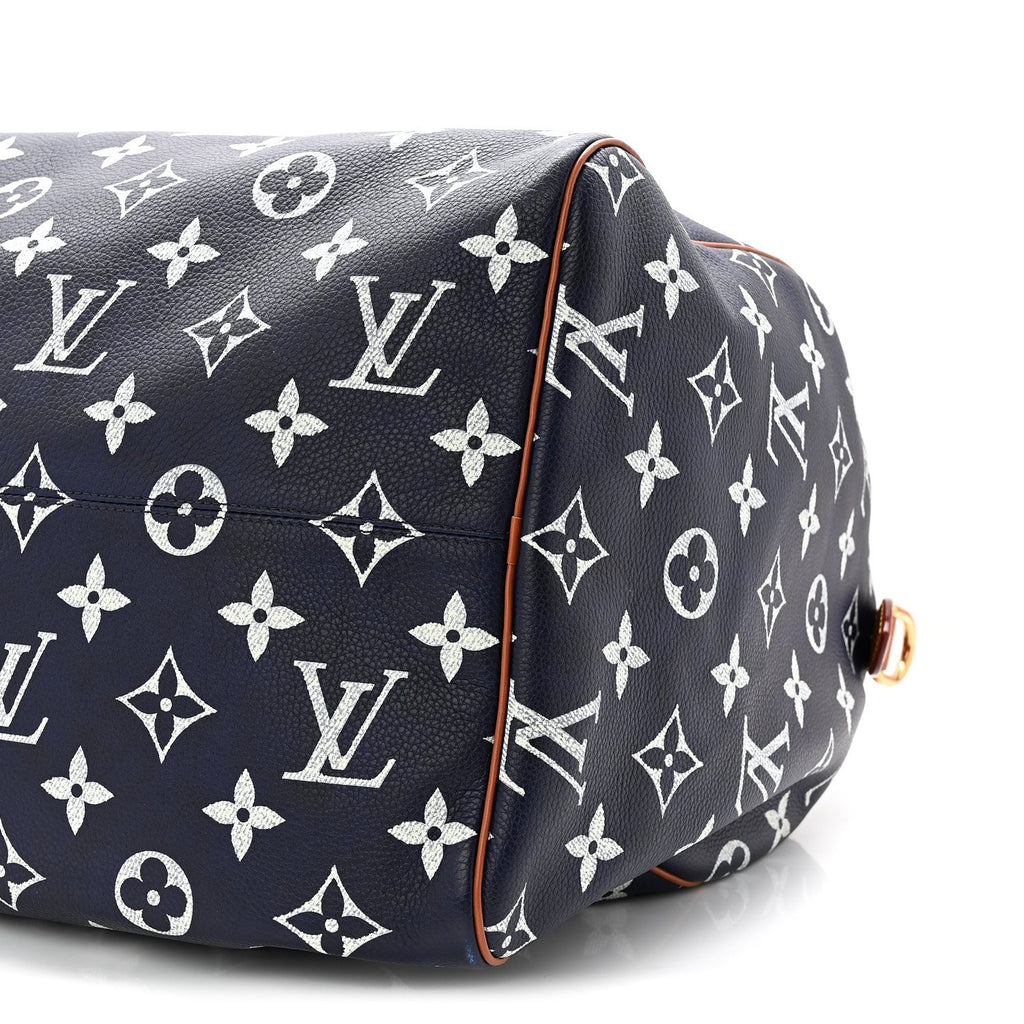 Louis Vuitton Calfskin Monogram Speedy P9 Bandouliere 50 Indigo