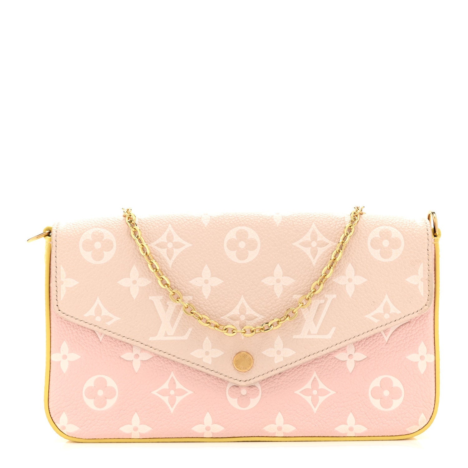 Louis Vuitton Empreinte Spring in the City Felicie Pochette Chain Wallet Pink Beige Yellow