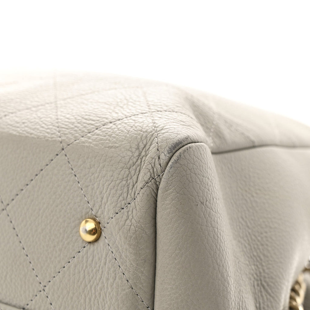Chanel Bullskin Stitched Large Shopping Bag Grey