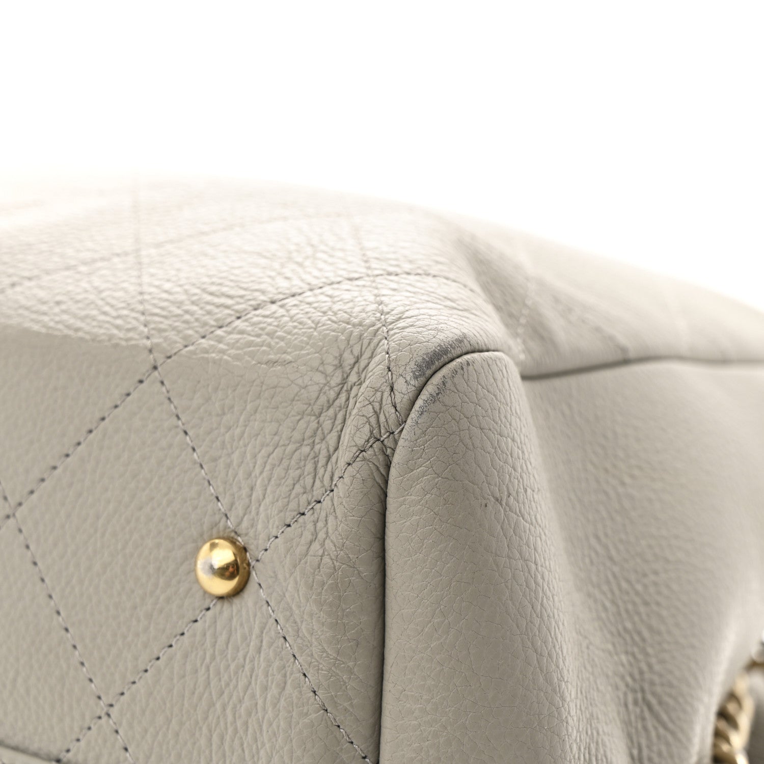 Chanel Bullskin Stitched Large Shopping Bag Grey