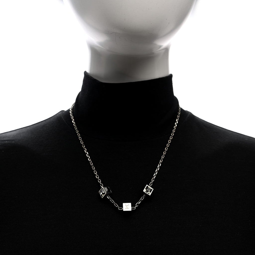 Louis Vuitton Swarovski Gamble Short Necklace Silver