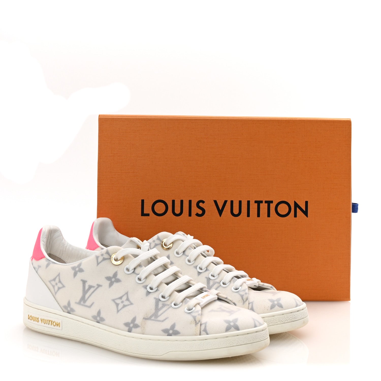 Louis Vuitton Technical Fabric Calfskin Monogram Frontrow Sneakers 39 Pink