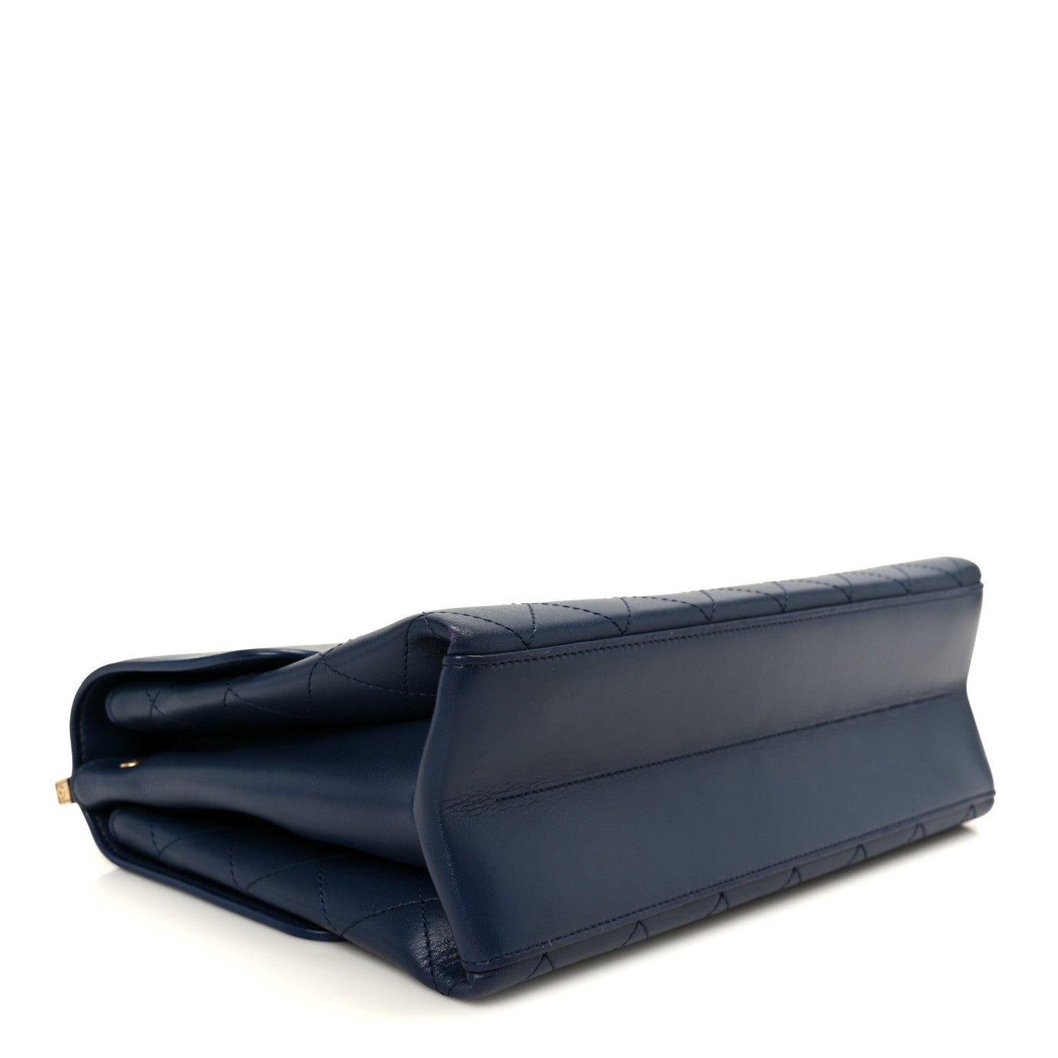 Chanel Lambskin Stitched Coco Luxe Medium Flap Blue