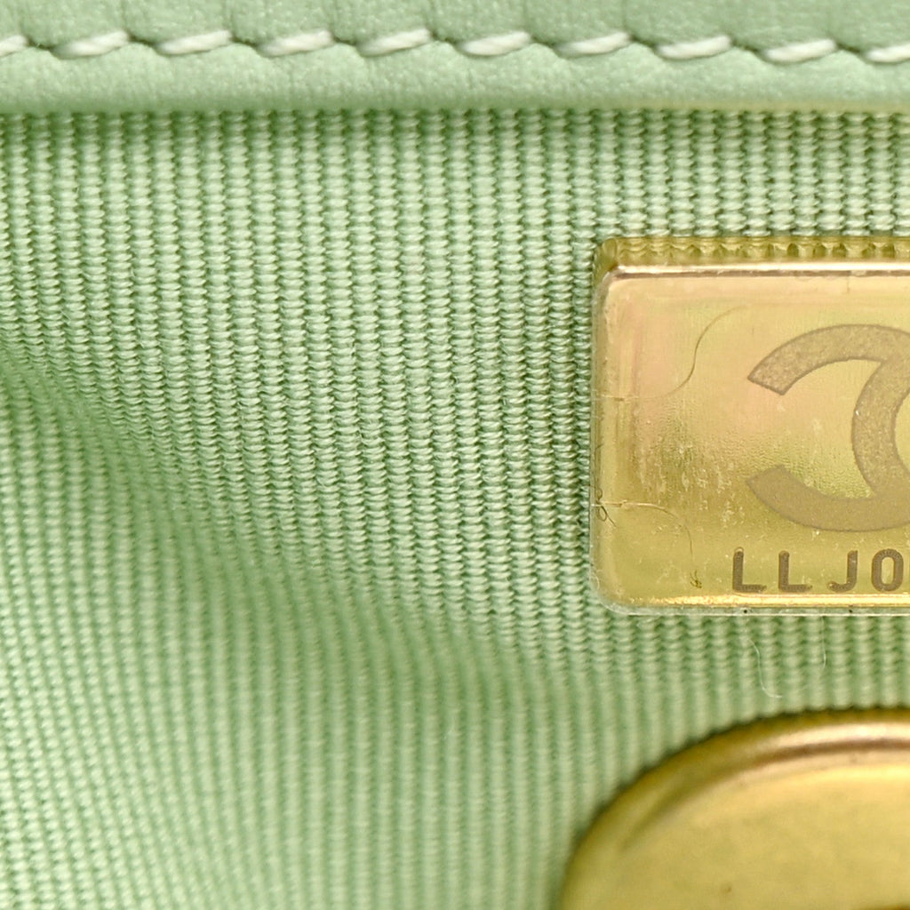 Chanel Tweed Quilted Chanel 19 Backpack Green Pink