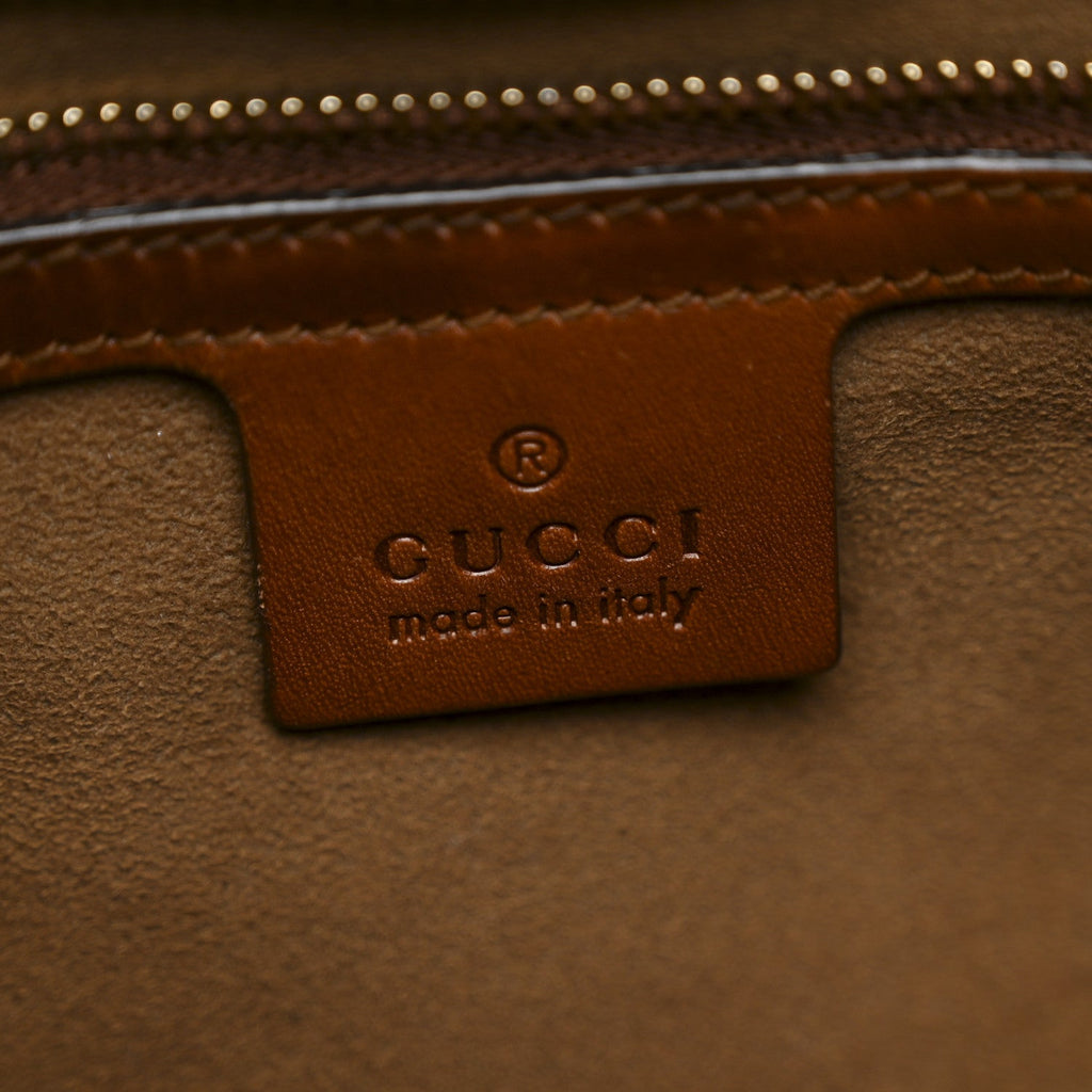 Gucci GG Supreme Monogram Small Zip Top Tote Beige Tuscany