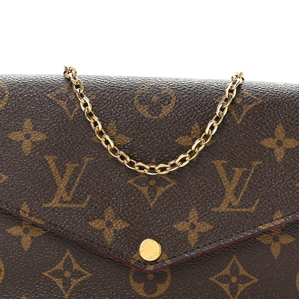 Louis Vuitton Monogram Pochette Felicie Chain Wallet Fuchsia