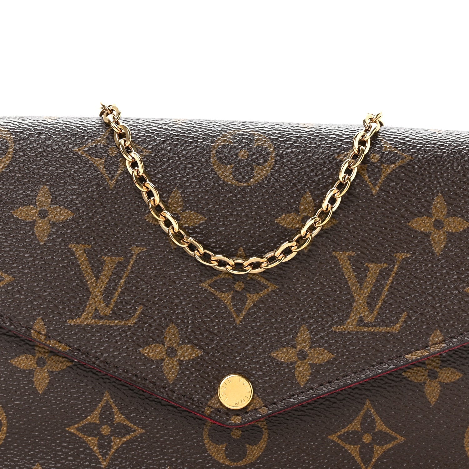 Louis Vuitton Monogram Pochette Felicie Chain Wallet Fuchsia
