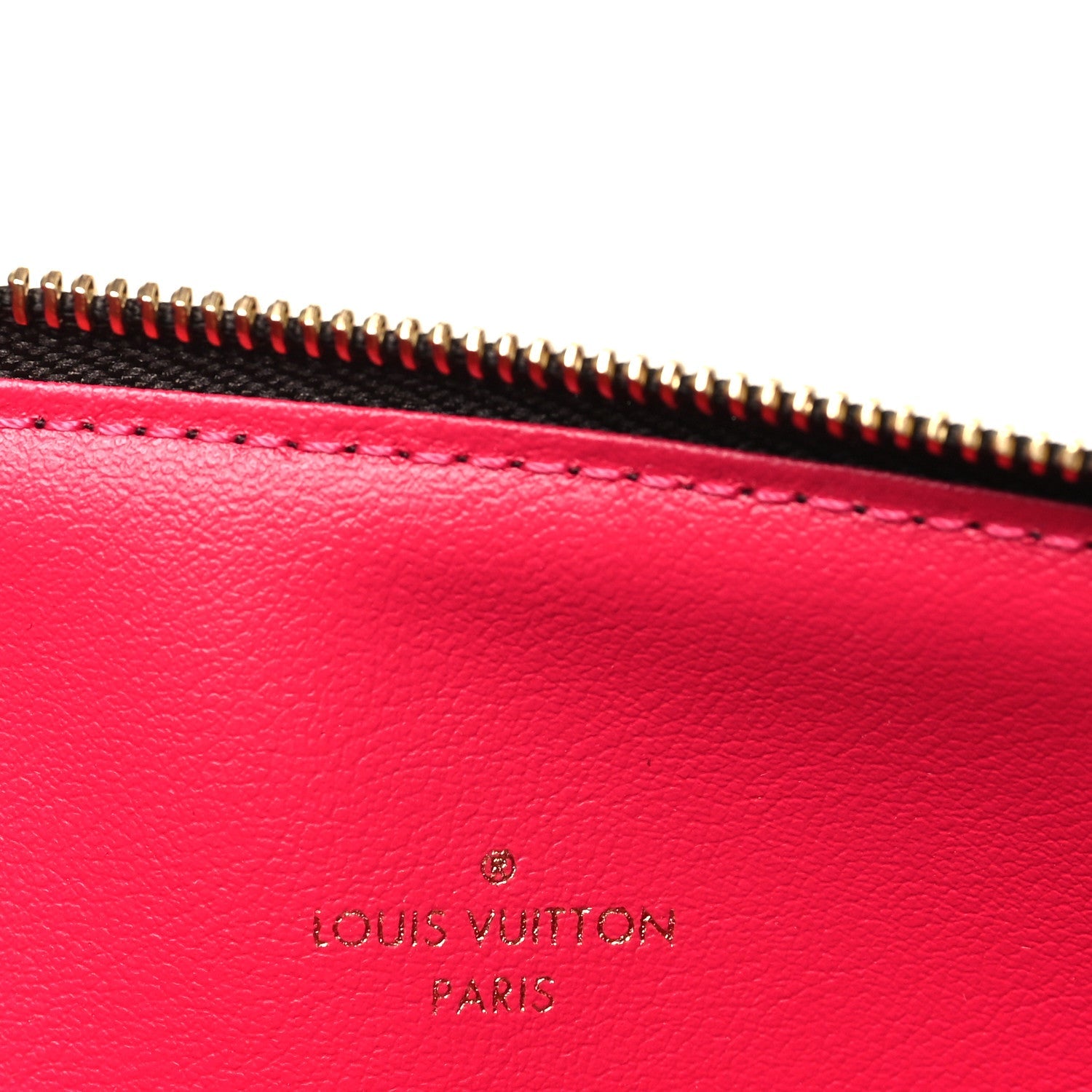 Louis Vuitton Monogram Felicie Chain Wallet Zippered Insert Fuchsia
