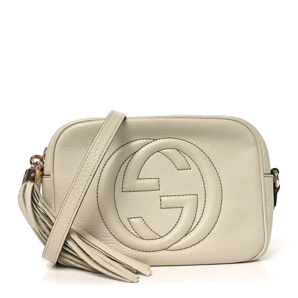 Gucci Pebbled Calfskin Small Soho Disco Bag Off White