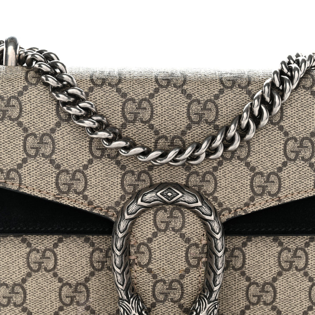 Gucci GG Supreme Monogram Mini Dionysus Shoulder Bag Black