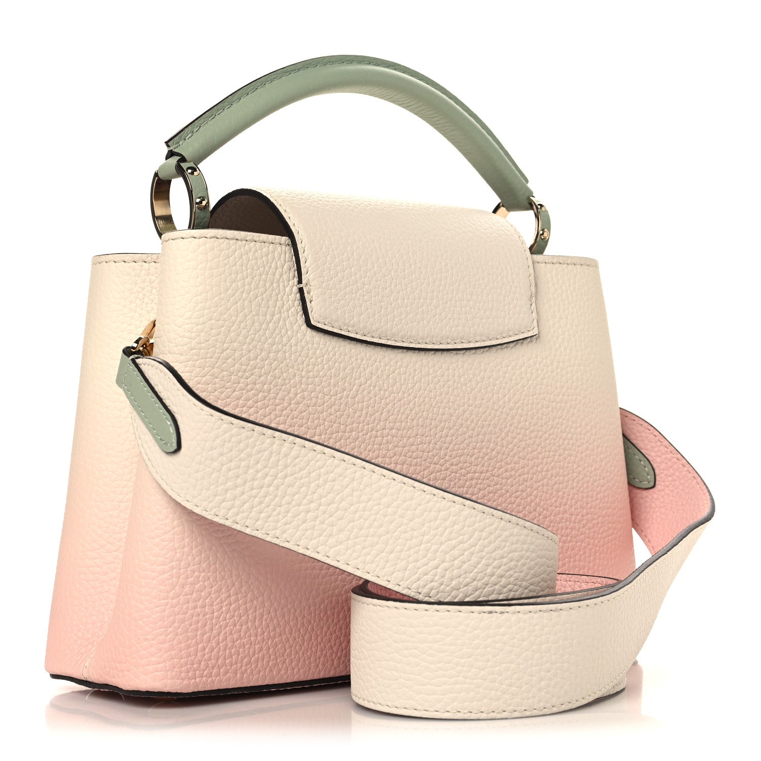 Louis Vuitton Taurillon Gradient Capucines BB Asnieres Green Rose