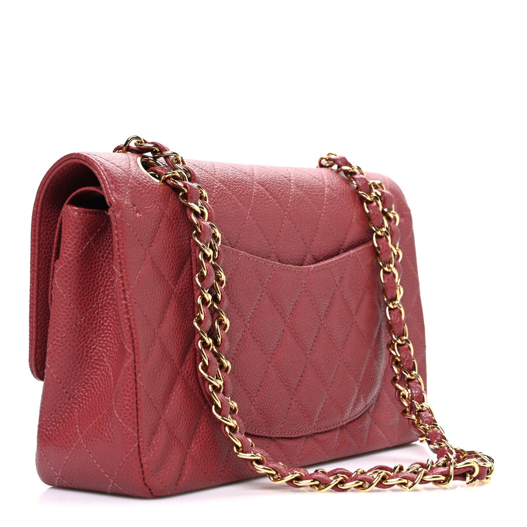 Chanel Caviar Quilted Medium Double Flap Dark Pink