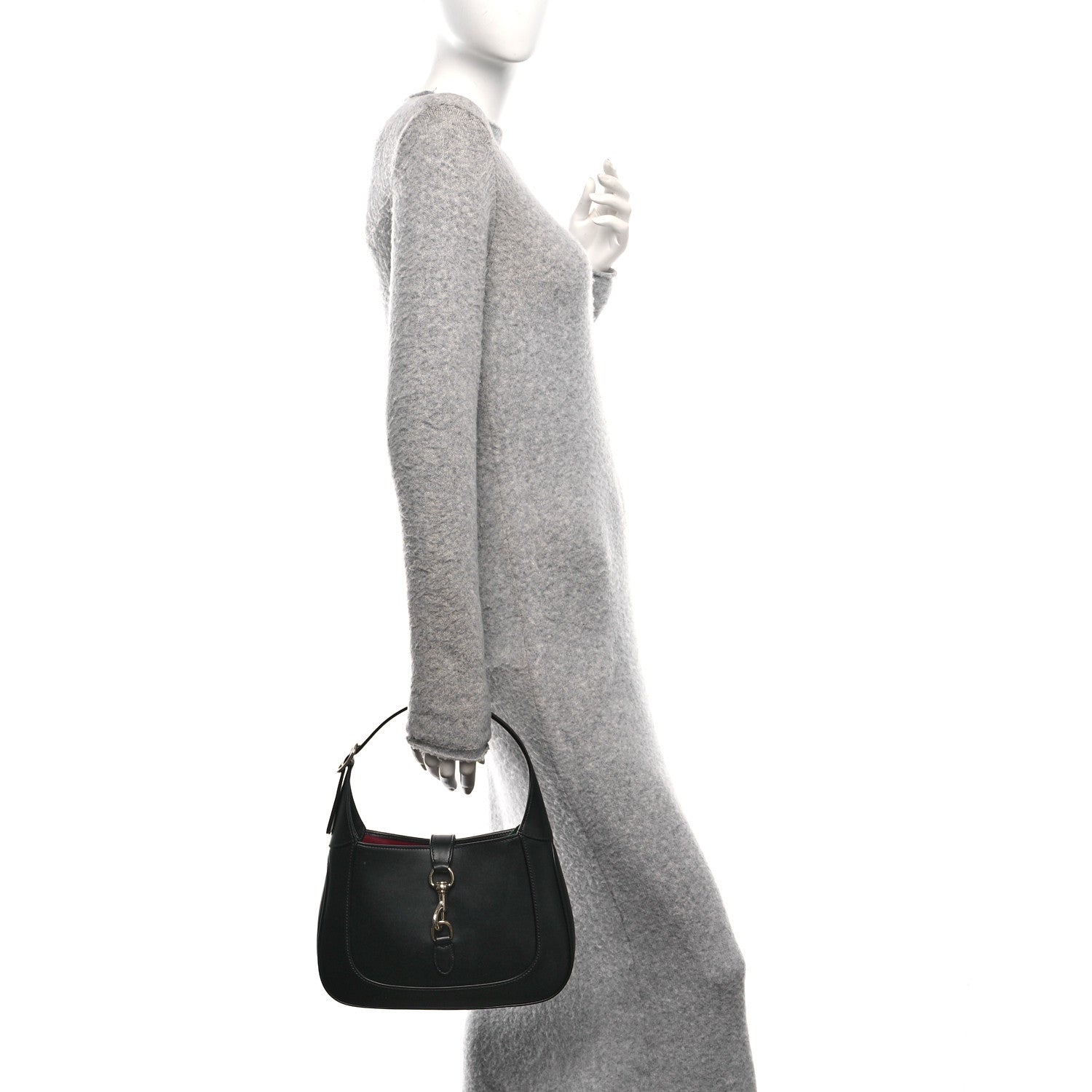Gucci Calfskin Small Jackie Shoulder Bag Black
