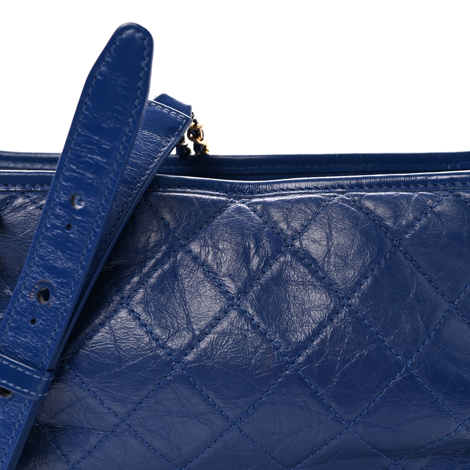 Chanel Aged Calfskin Quilted Medium Gabrielle Hobo Blue