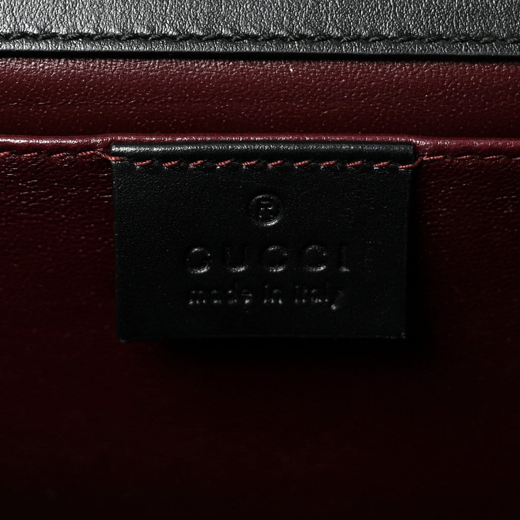 Gucci Smooth Calfskin Small Zumi Top Handle Shoulder Bag Black