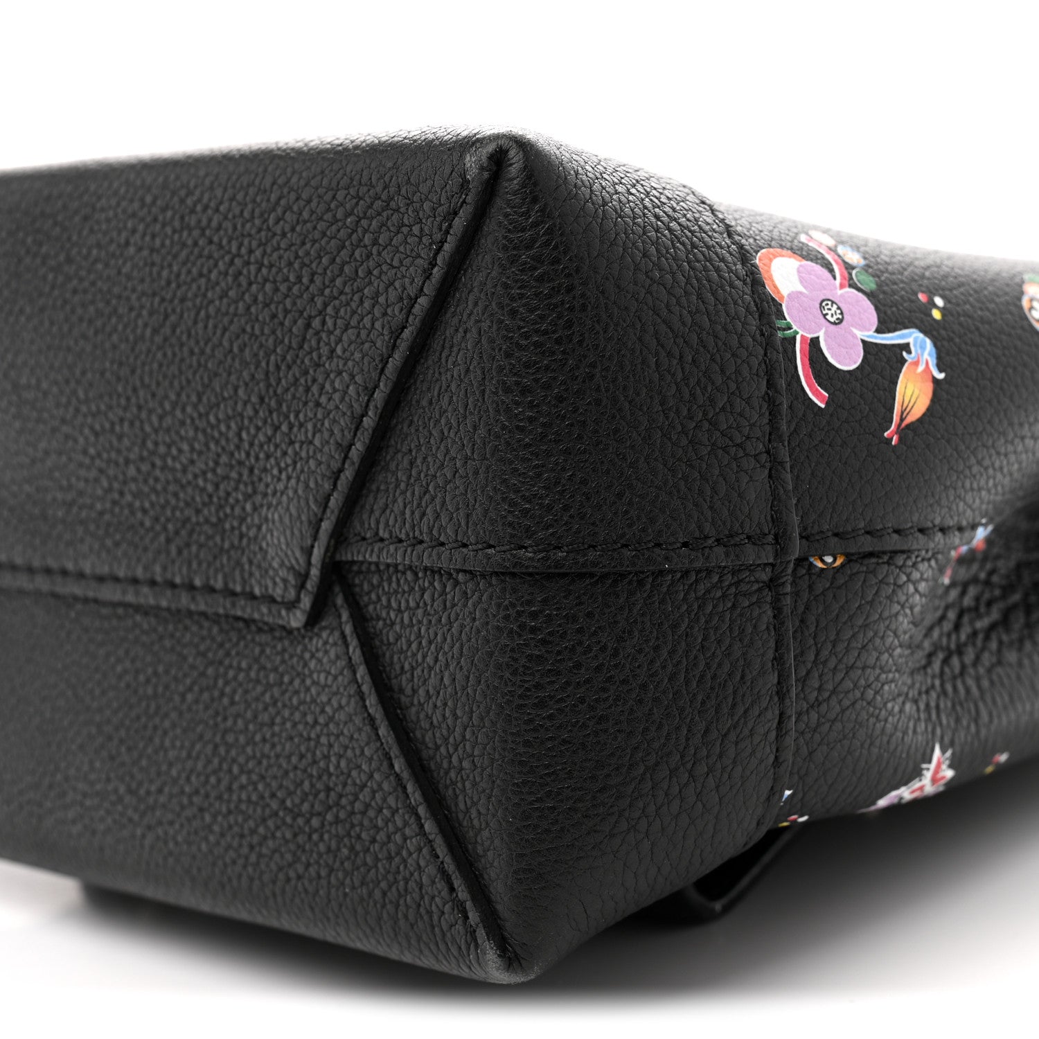 Louis Vuitton Calfskin Flower Lockme Mini Backpack Black Multicolor