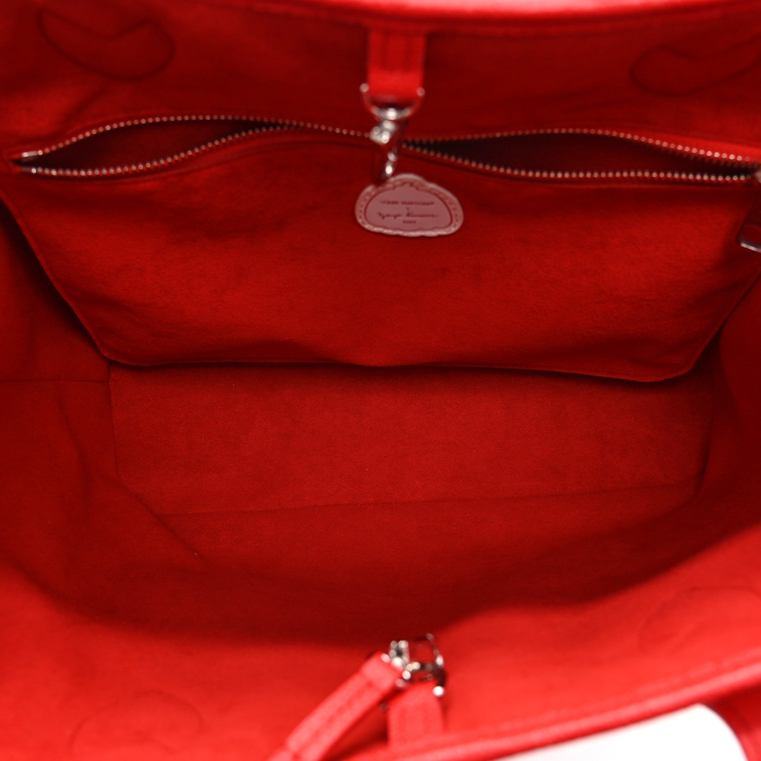 Louis Vuitton LV X YK Empreinte Infinity Dots Neverfull MM Rouge White