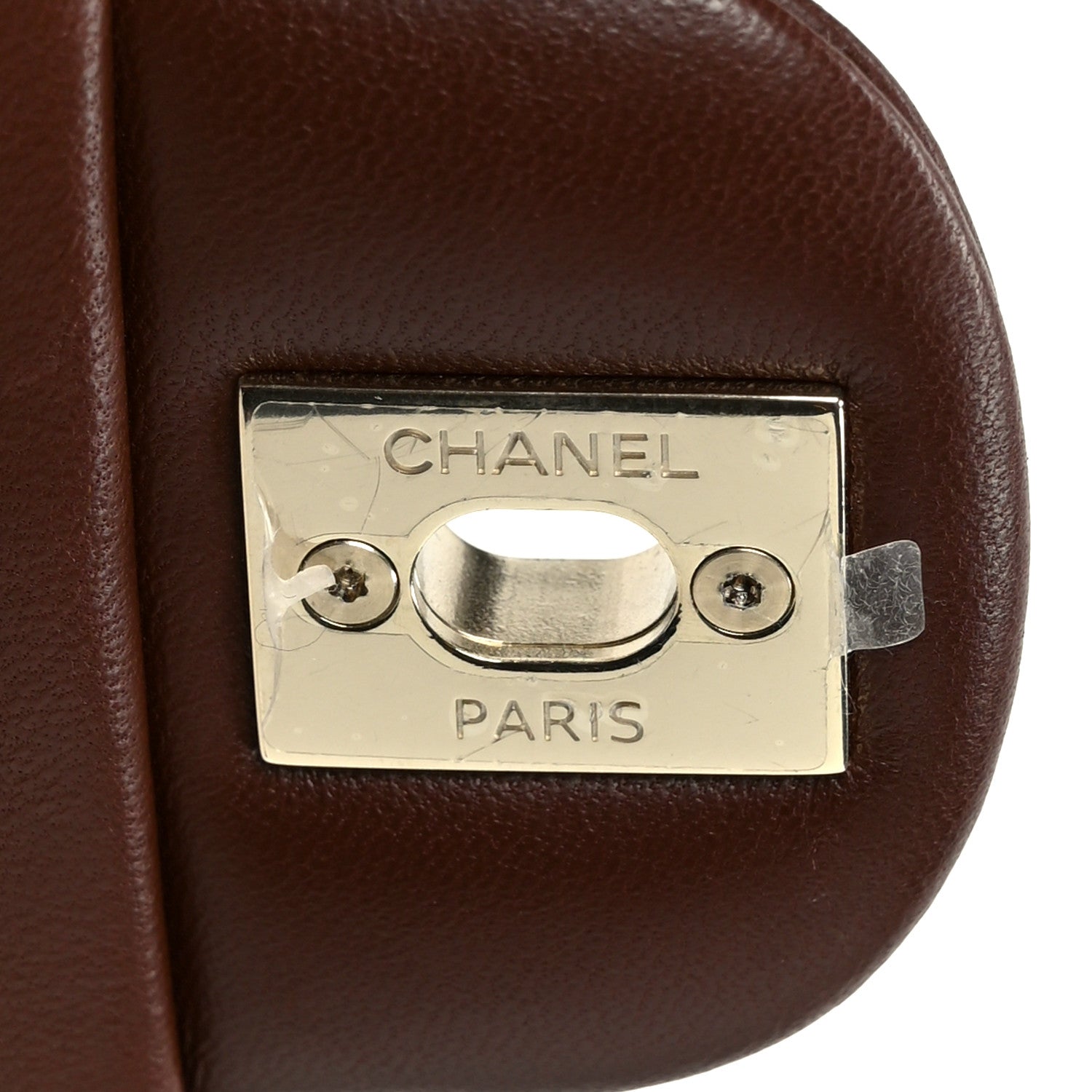 Chanel Lambskin Quilted Mini Top Handle Rectangular Flap Dark Brown