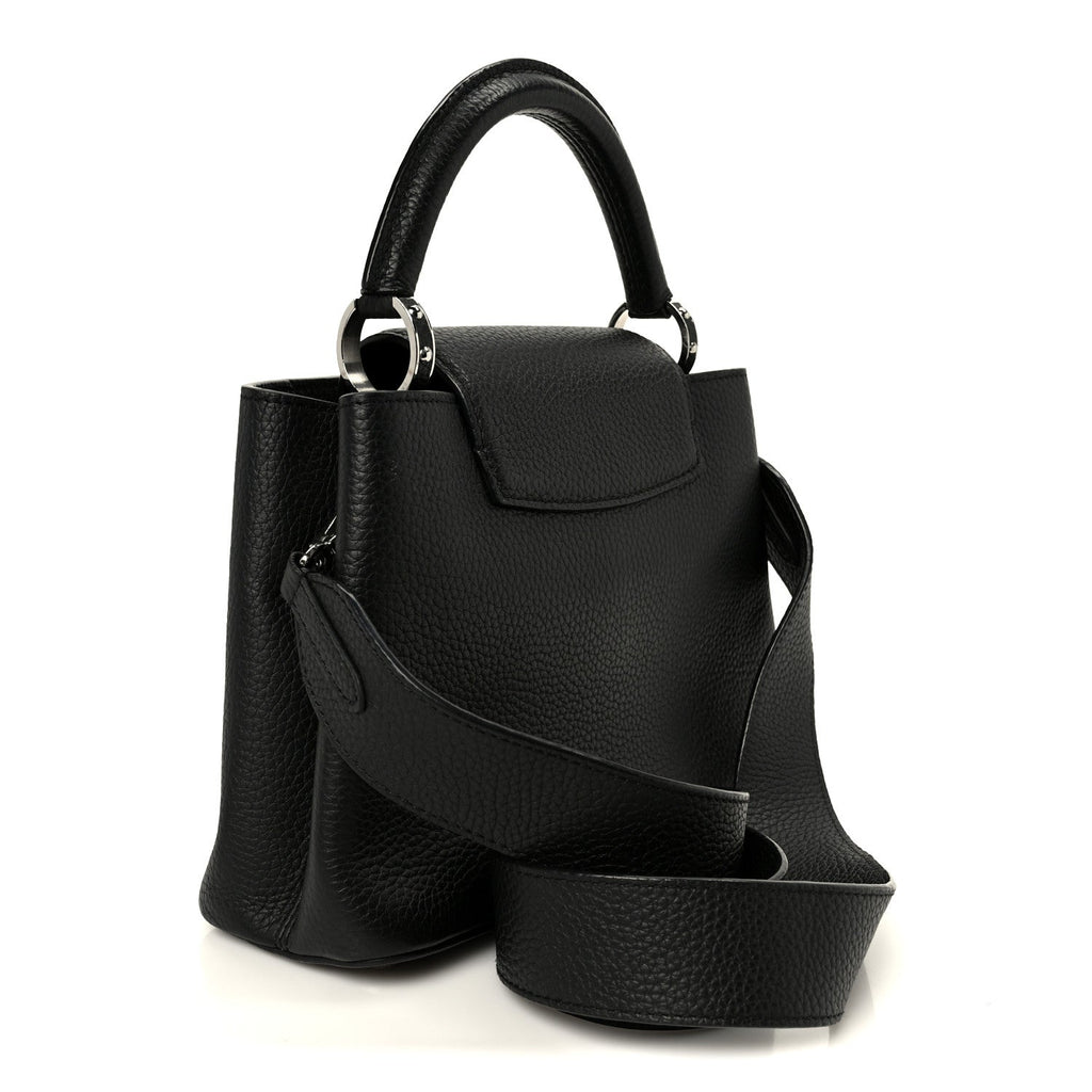 Louis Vuitton LV X YK Taurillon Inlaid Kusama Flowers Capucines BB Black