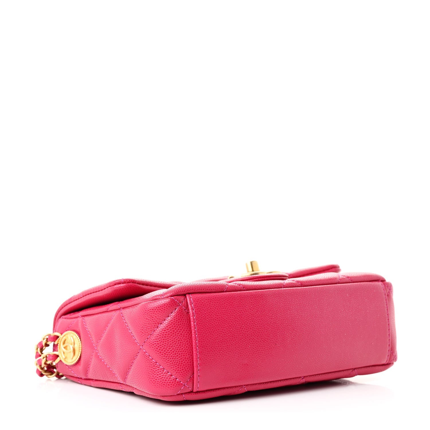 Chanel Caviar Quilted Small Twist Your Buttons Flap Fuchsia