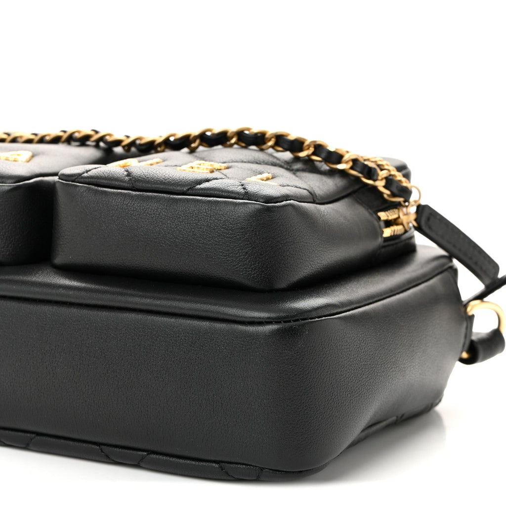 Chanel Calfskin Quilted Small Camera Case Black