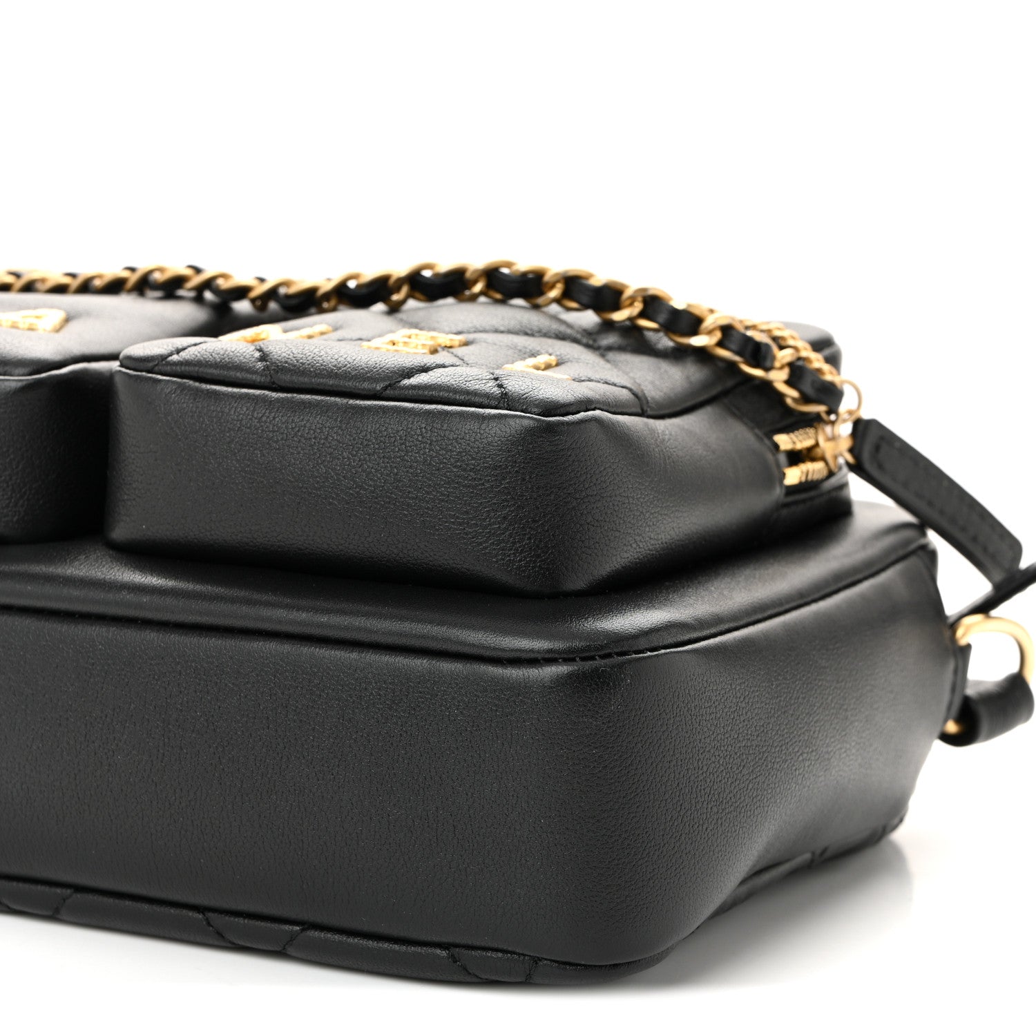 Chanel Calfskin Quilted Small Camera Case Black