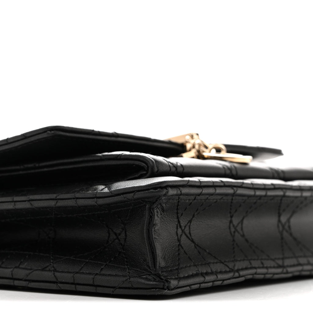 Christian Dior Lambskin Cannage Chain My Dior Daily Chain Pouch Black