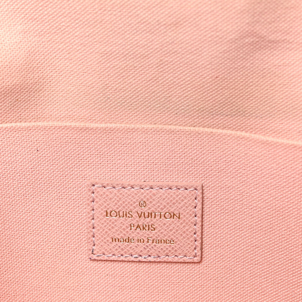 Louis Vuitton Damier Azur Pochette Felicie Chain Wallet Rose Ballerine