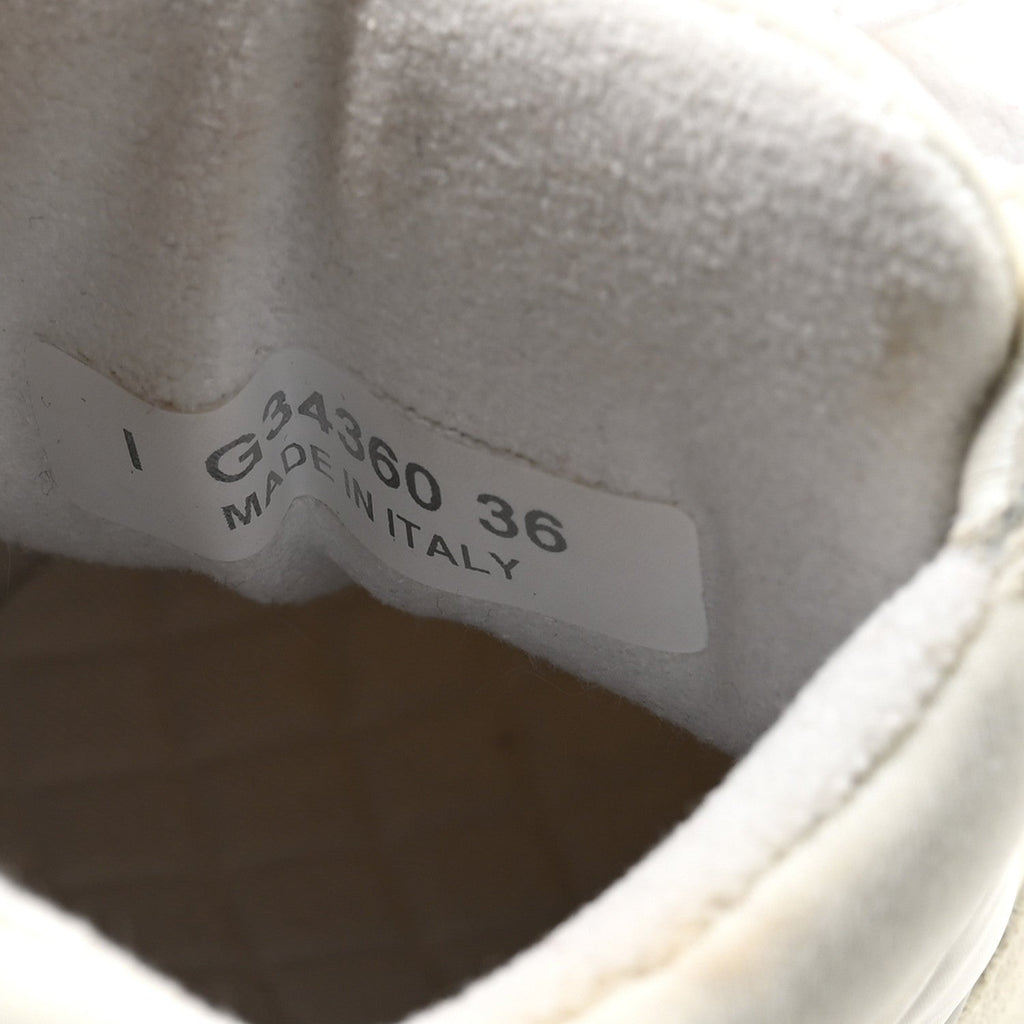 Chanel Suede Calfskin Fabric CC Sneakers 36 White