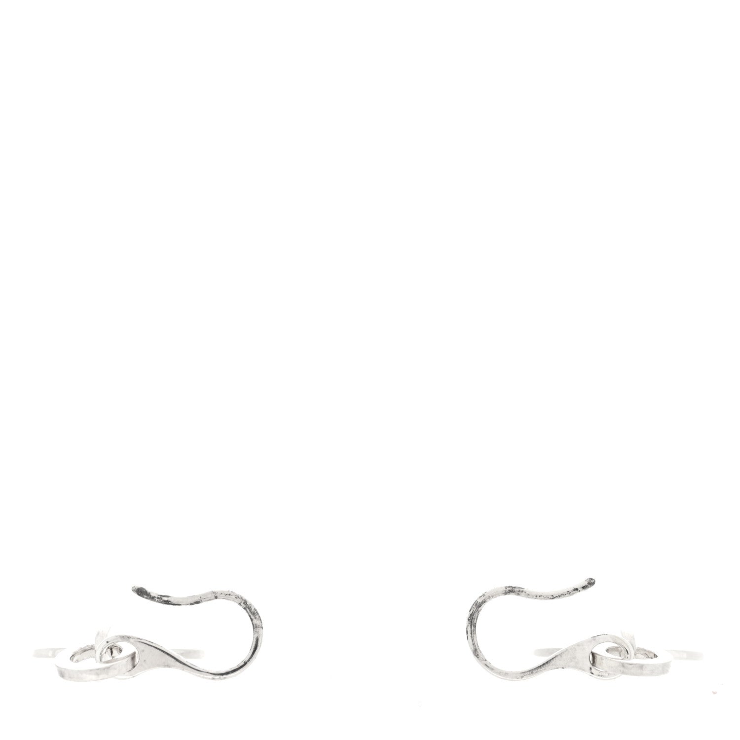 Gucci Sterling Silver Trademark Round Drop Earrings