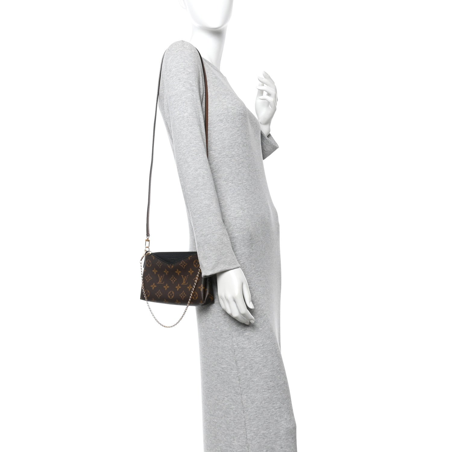 Louis Vuitton Monogram Pallas Clutch Black