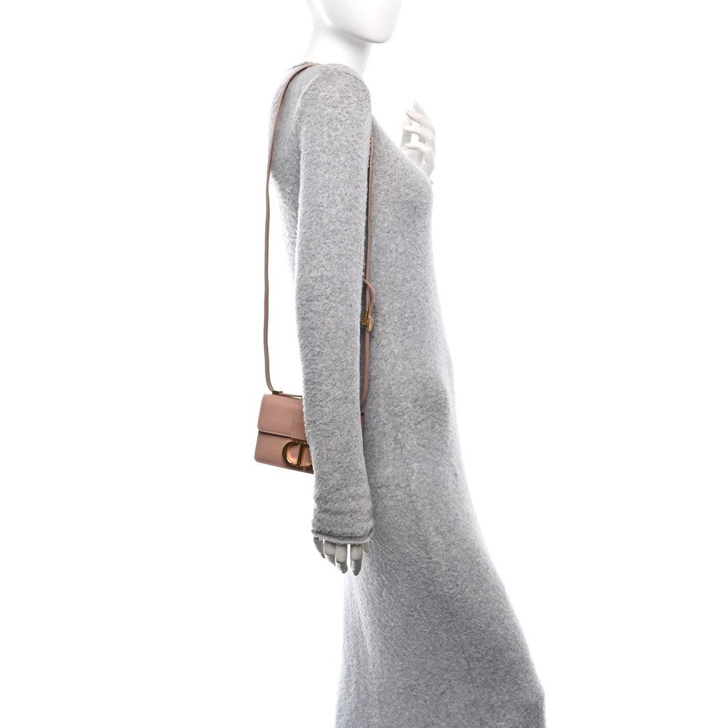 Christian Dior Box Calfskin Micro 30 Montaigne Flap Bag Rose Des Vents