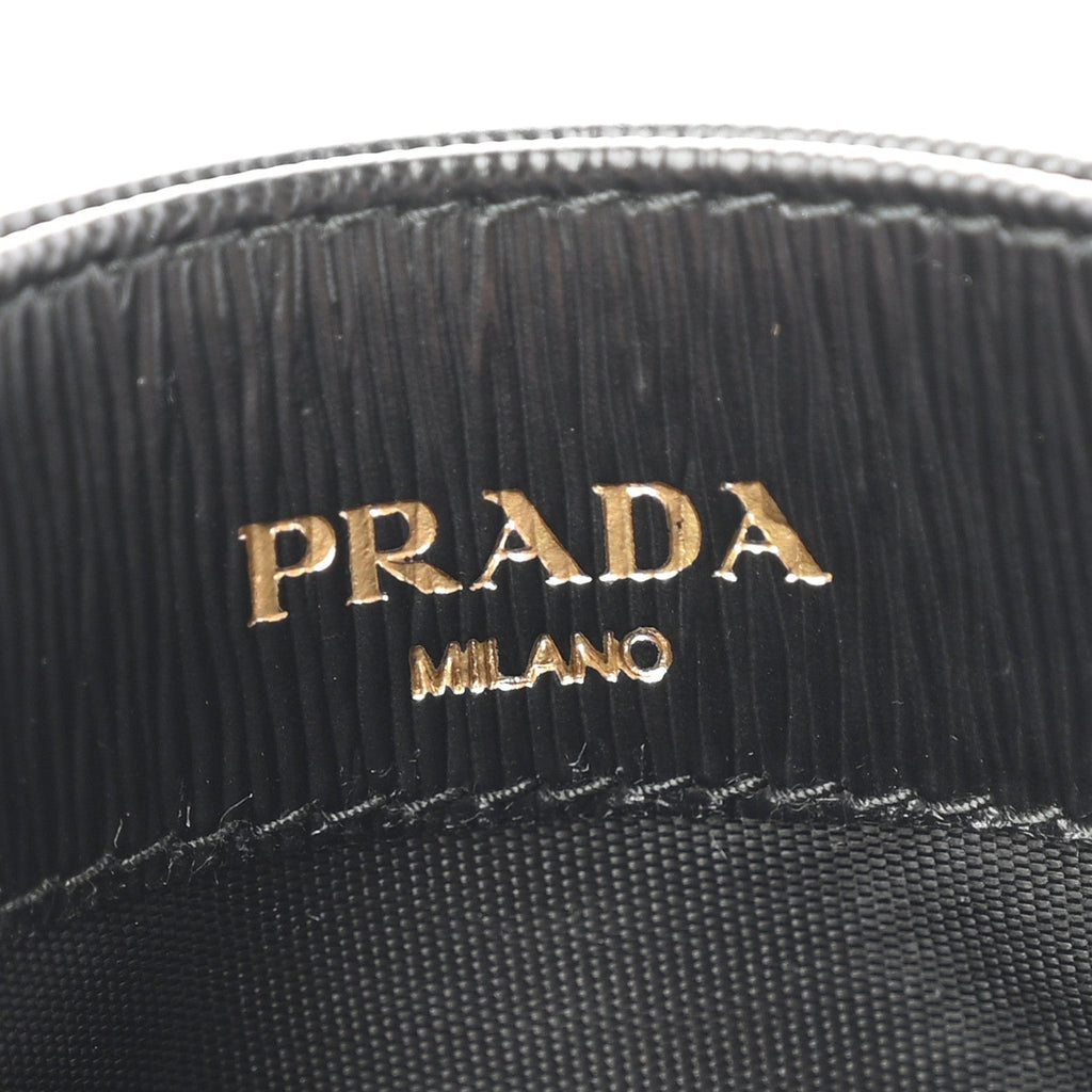 Prada Vitello Move Triangle Logo Card Case Black