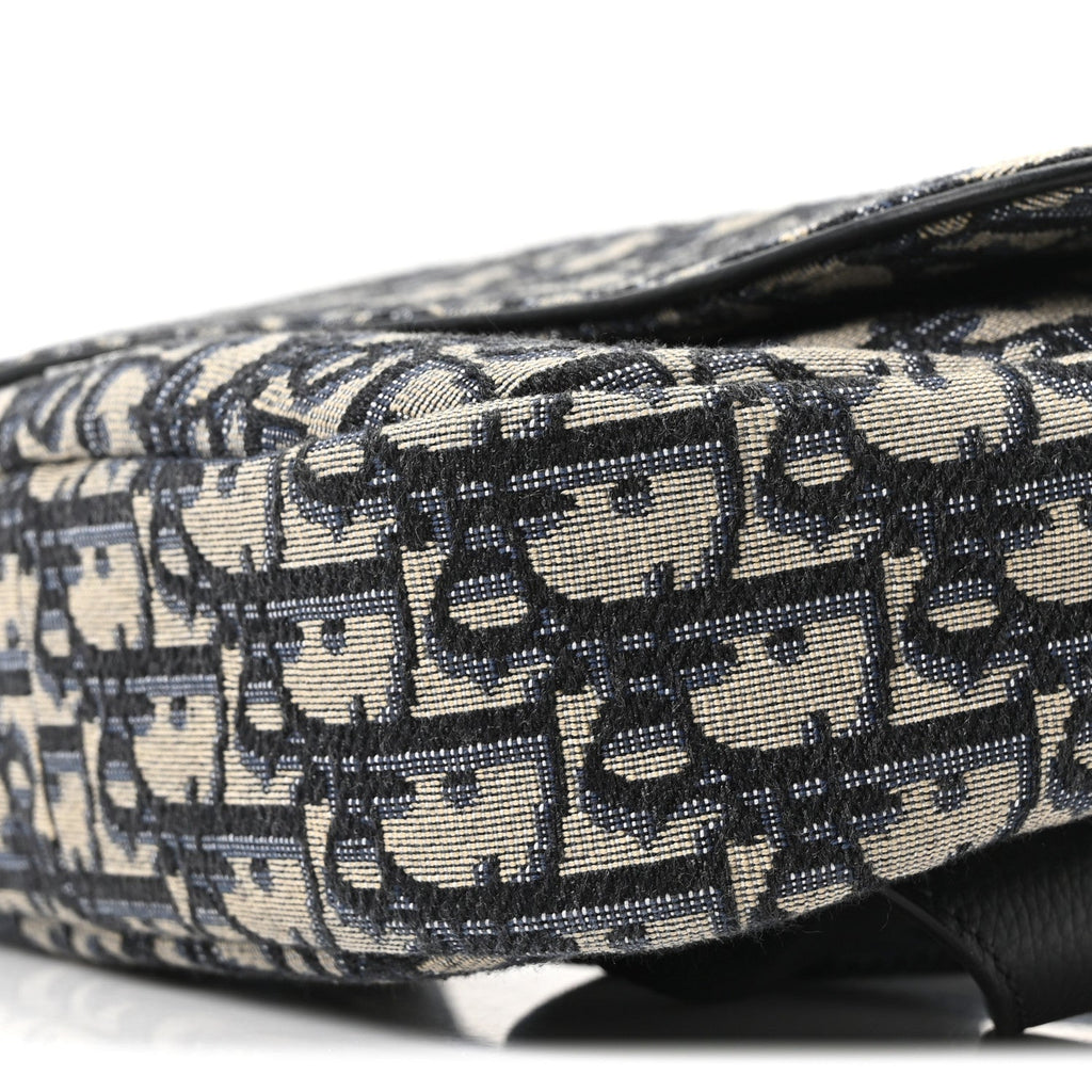 Christian Dior Oblique World Tour Saddle Belt Bag Beige Black
