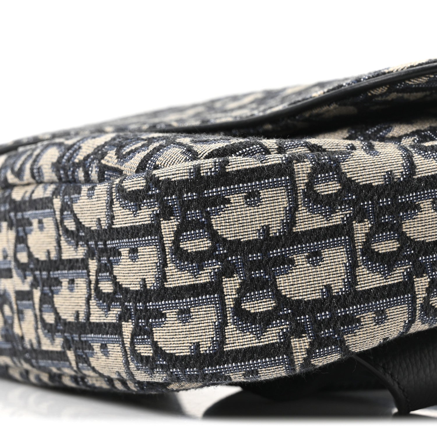 Christian Dior Oblique World Tour Saddle Belt Bag Beige Black