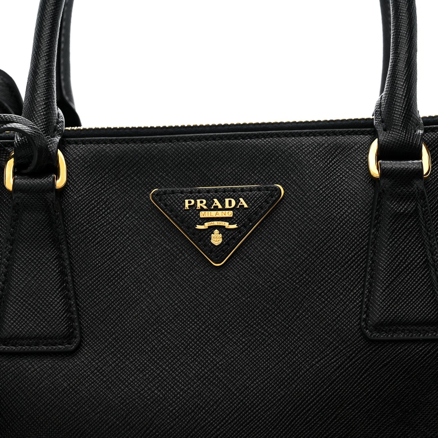 Prada Saffiano Small Galleria Double Zip Tote Black