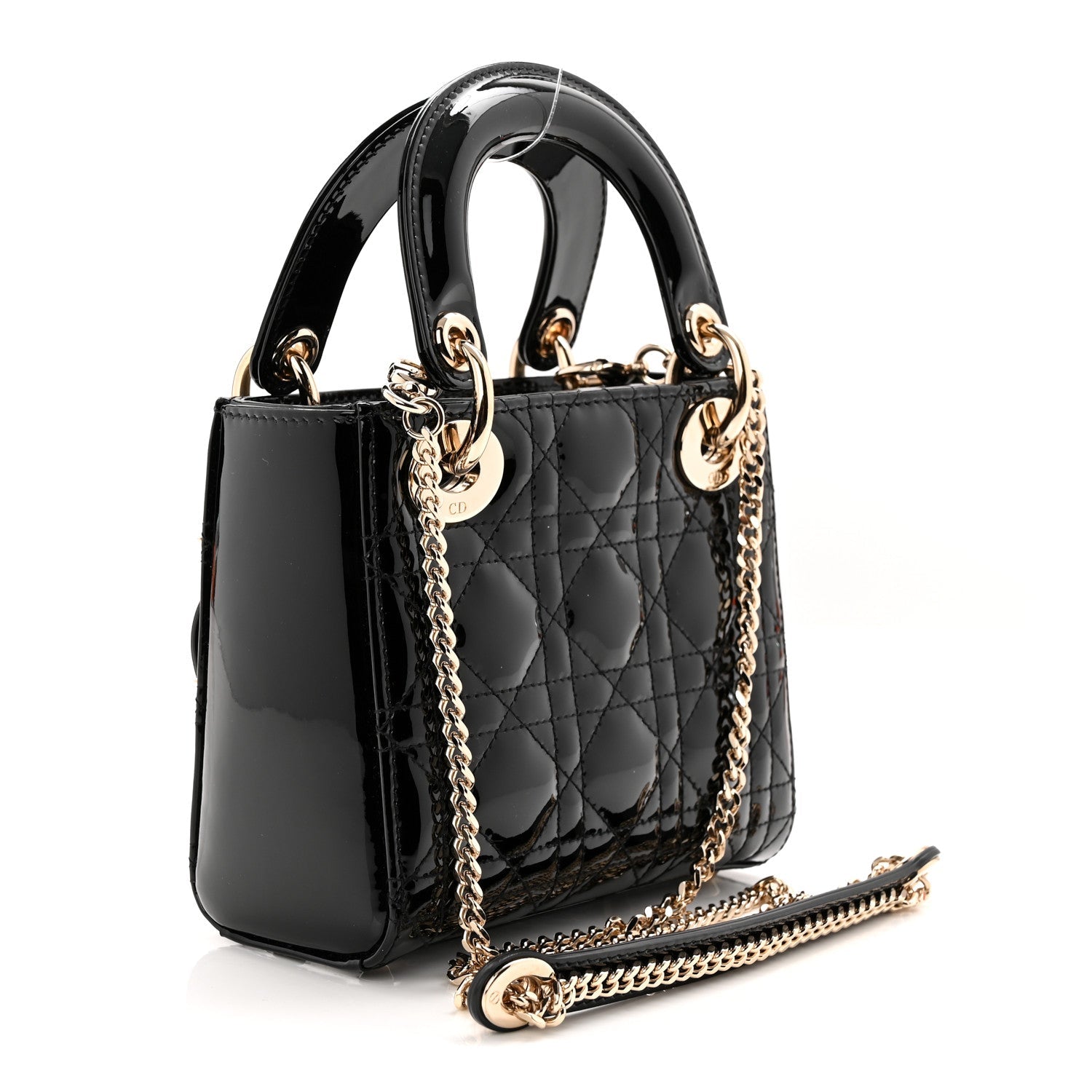 Christian Dior Patent Cannage Mini Lady Dior Black