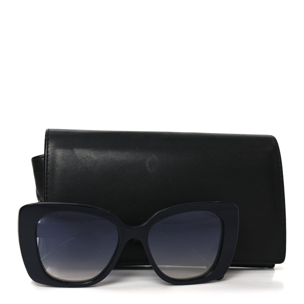 Acetate Strass Polarized Square Sunglasses 5422-B Black