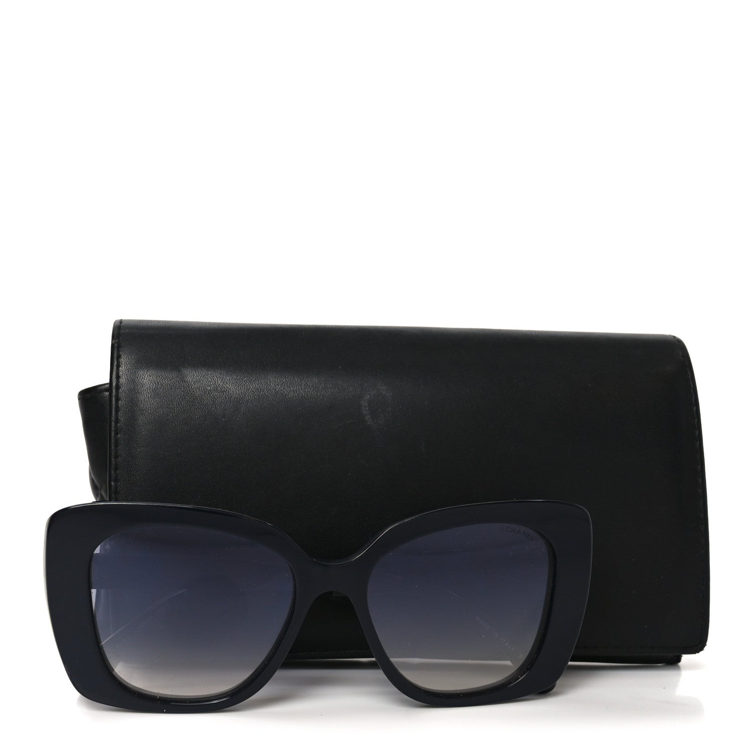 Acetate Strass Polarized Square Sunglasses 5422-B Black