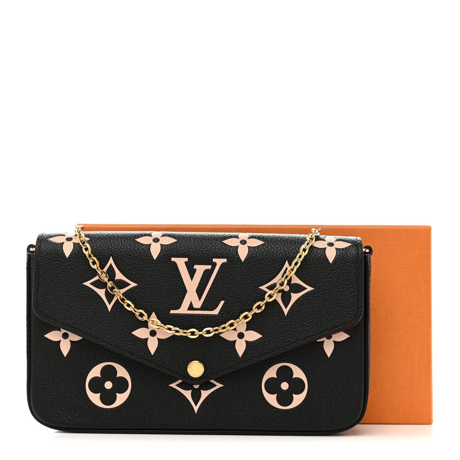 Louis Vuitton Empreinte Monogram Giant Felicie Pochette Black Beige