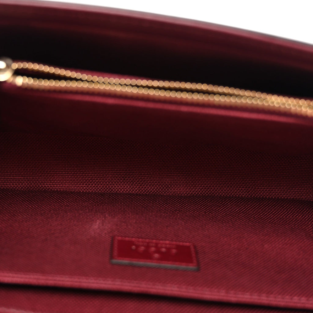 Gucci Crepe Wool Silk GG Monogram Go Small Shoulder Bag Rosso Ancora