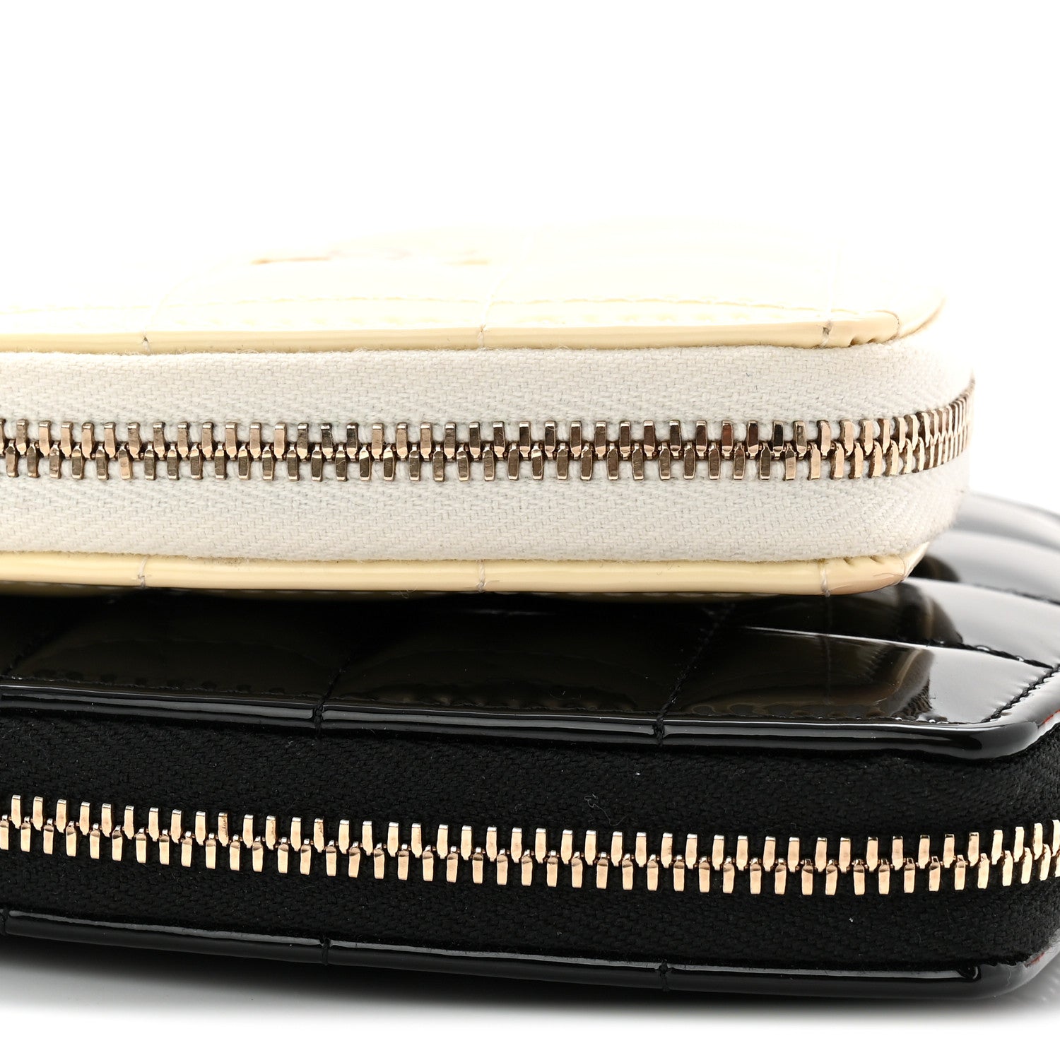 Chanel Patent Calfskin Resin Quilted CC Heart Clutch With Chain  Black