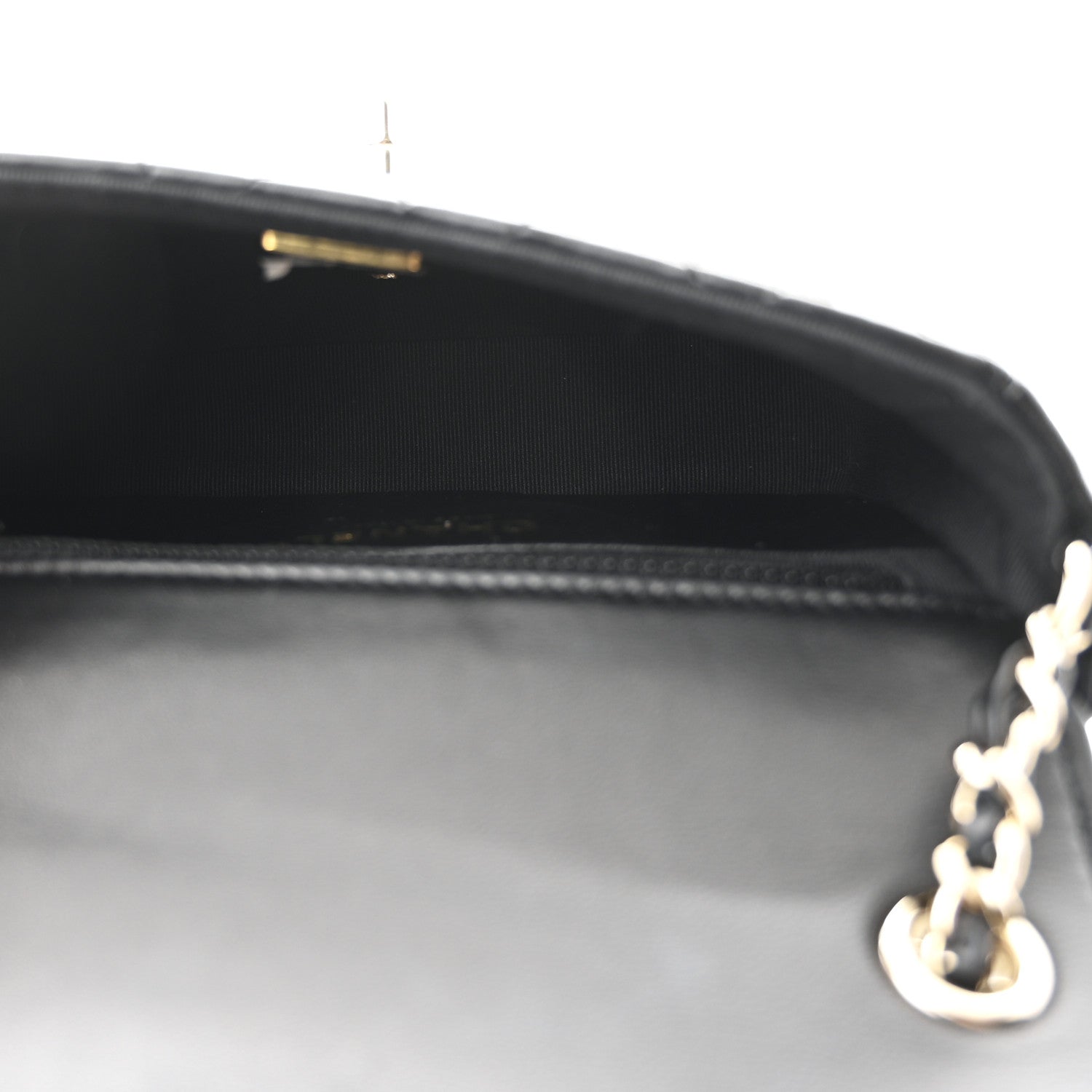 Chanel Lambskin Resin Quilted Mini Heart Square Flap Black
